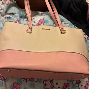 Pink and Cream Women's Tote Bag